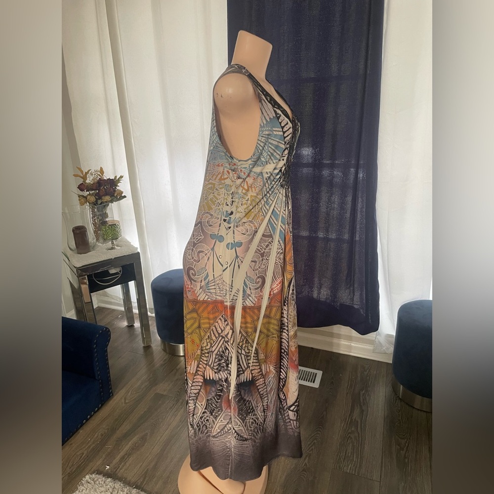Apt 9 Large Stretchy Multicolor Sleeveless Maxi Dress Long - Picture 4 of 6